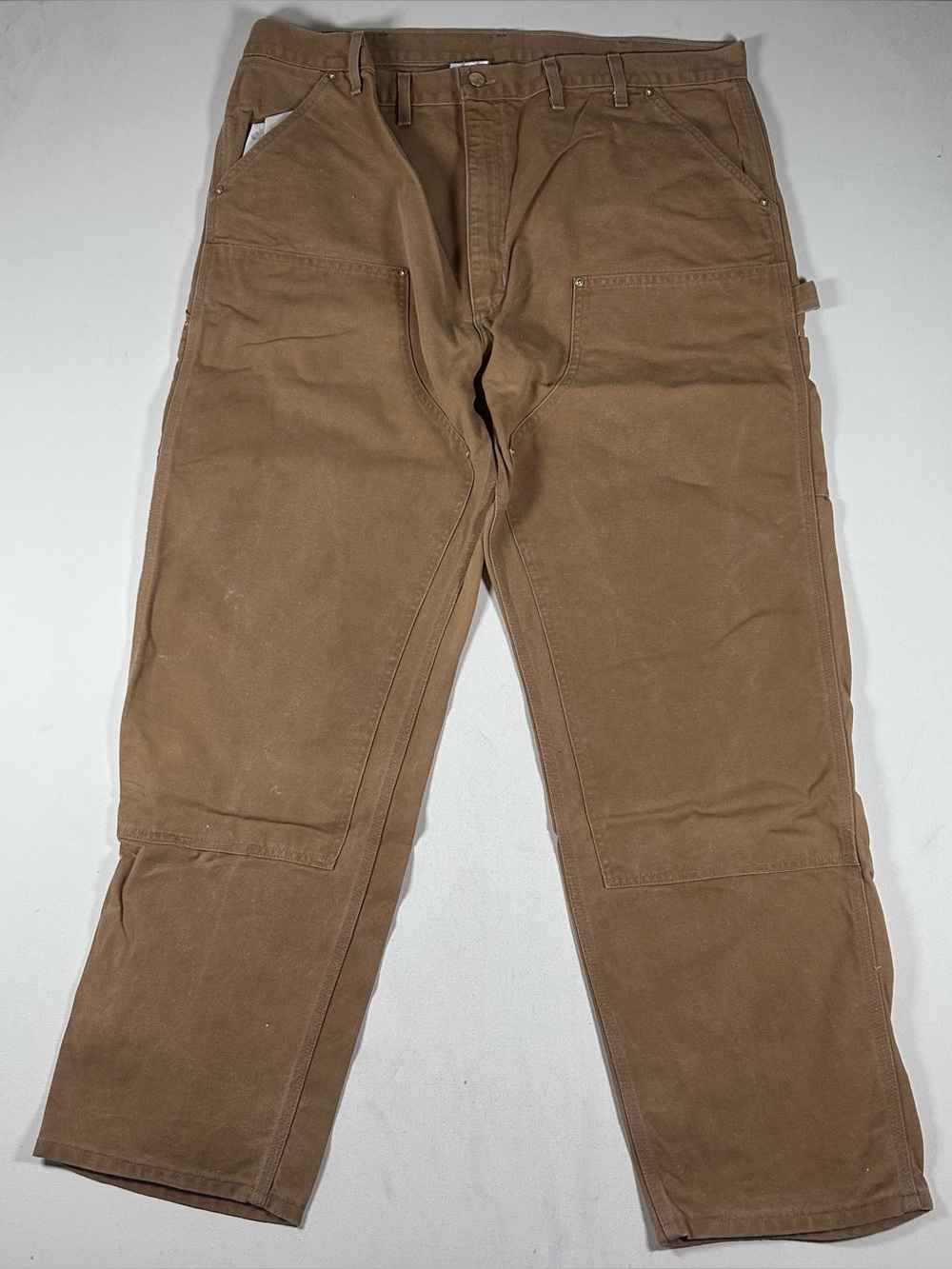 Vintage Carhartt Double Knee Work Pants Mens 40x33 Brown Distressed USA Made 90s